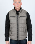 Men's Quilted Fur Lined Vest - Mocha