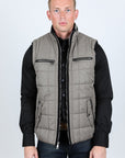 Men's Quilted Fur Lined Vest - Mocha