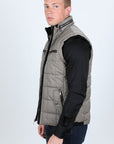 Men's Quilted Fur Lined Vest - Mocha