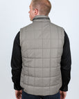 Men's Quilted Fur Lined Vest - Mocha