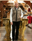 Men's Quilted Fur Lined Vest - Mocha
