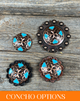 Copper Turquoise Western Concho W104