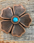 Copper Flower Turquoise Western Concho W111