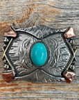 Antique Silver & Copper Turquoise Concho Concho W115