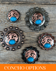 Copper Turquoise Howlite Western Concho W121