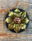 Black & Gold Sunflower Western Concho W125