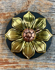 Black & Gold Sunflower Western Concho W125
