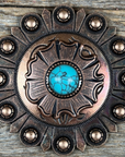 Copper Turquoise Round Western Concho W128