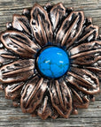 Copper Daisy Turquoise Concho 1" W217S