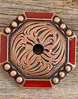 Copper Dot and Coral Enamel Western Concho Jacket 2.5" W223JK