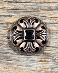 Copper Black Fleur De Lis Western Concho W241