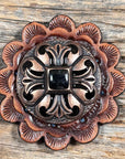 Copper Black Fleur De Lis Western Concho W241