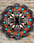 Copper Black Fleur De Lis Western Concho W241