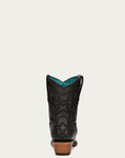 Z5111 - WOMEN'S EMBROIDERY BLACK SNIP TOE ANKLE BOOT