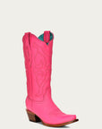 Z5138 - WOMEN'S EMBROIDERY FUCHSIA SNIP TOE COWBOY BOOT