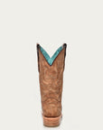 A4143 - WOMEN'S EMBROIDERY SAND WIDE SQUARE TOE COWBOY BOOT