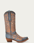 C4124 - WOMEN'S HONEY OVERLAY WITH CRYSTALS BLUE SNIP TOE COWBOY BOOT