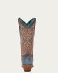 C4124 - WOMEN'S HONEY OVERLAY WITH CRYSTALS BLUE SNIP TOE COWBOY BOOT