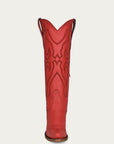 Z5076 - WOMEN'S RUBY RED EMBROIDERY TALL TOP SNIP TOE COWBOY BOOT