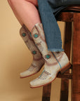 Z5219 - WOMEN'S WOVEN EAGLE EMBROIDERY SQUARE TOE COWBOY BOOT
