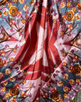 35X35" Pink and Rust Roses Wild Rag / Scarf -Copper Pink, AB, Champagne Slide WRC1007A