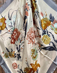 35X35" Field of Wildflowers Wild Rag / Scarf - Antique Champagne & AB Slide WRC111A