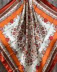 35X35"  Burnt Orange & Tan Wild Rag / Scarf WR2179