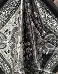 35X35" Black and White Paisley Wild Rag / Scarf WR2559X