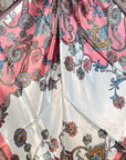 35X35" Pink & Brown Paisley Wild Rag / Scarf WR301