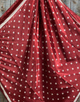 35X35"  Burgundy Polka Dot Wild Rag / Scarf WR3051