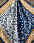 35X35"  Blue Two-Toned Paisley Wild Rag / Scarf WR3300