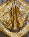 35X35" Mustard Floral Paisley Wild Rag / Scarf WR3379