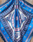 35X35" Blue/Pink/Purple Paisley Wild Rag / Scarf WR3406