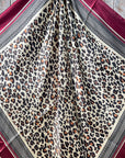 35X35" Wine Leopard Print Wild Rag / Scarf - W115L Slide WRC397B