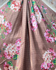 35X35" Cherry Blossom Wild Rag / Scarf - Antique Topaz & Champagne Slide WRC406B