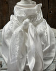 35X35" White Jacquard Wild Rag / Scarf WR4083