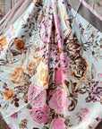 35X35" Pretty In Pink Roses Wild Rag / Scarf - Copper Pink, AB, & Champagne Slide WRC40A