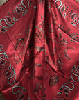 35X35" Red & Black Paisley Wild Rag / Scarf - Copper Ruby, Jet & Champagne  Slide WRC434A