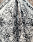 35X35" Black/White Polka Dot & Paisley Wild Rag / Scarf WR444