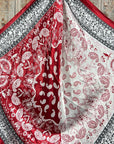 35X35" Wine Red/Cream Paisley Wild Rag / Scarf - Copper Clear Slide WRC687A