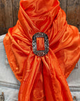 35X35" Solid Orange Wild Rag / Scarf WRS20 - Buckle Wild Rag Slides - Assorted