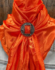 35X35" Solid Orange Wild Rag / Scarf WRS20 - Buckle Wild Rag Slides - Assorted