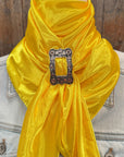 35X35" Solid Yellow Wild Rag / Scarf WRS23 - Buckle Wild Rag Slides - Assorted