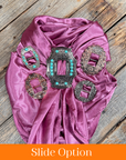 35X35" Solid Rose Wild Rag / Scarf WRS6 - Buckle Wild Rag Slides - Assorted