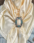 35X35" Solid Cream Wild Rag / Scarf WRS11 - Buckle Wild Rag Slides - Assorted