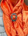 35X35" Solid Orange Wild Rag / Scarf WRS20 - Buckle Wild Rag Slides - Assorted