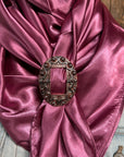 35X35" Solid Rose Wild Rag / Scarf WRS6 - Buckle Wild Rag Slides - Assorted
