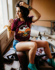 WANDERLUST THUNDERBIRD - MAROON TEE