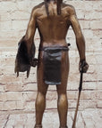 Native American Indian Warrior Bronze Metal Statue Sculpture on Marble Base CM Russell