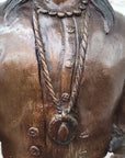 Native American Indian Apache Chief Cochise Bronze Statue Sculpture Figure on Marble Base